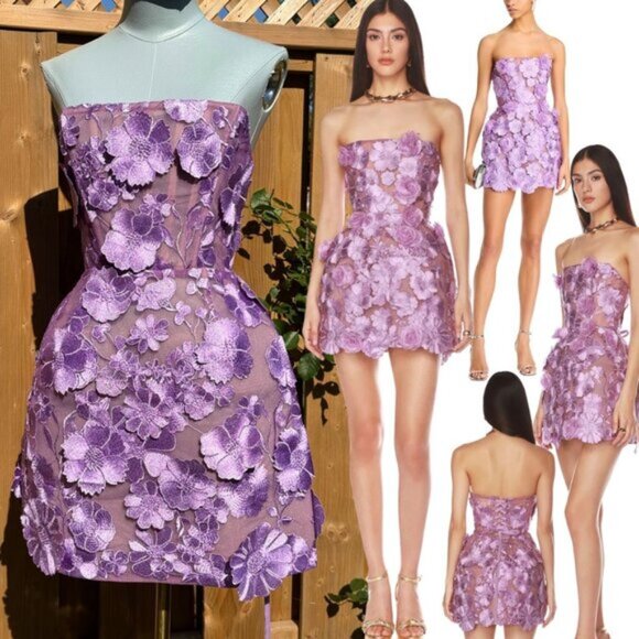 🆕 BRONX & BANCO 🧿 NWOT Jasmine Maraya Lilac Mini Dress - Sz XS US 2 - Picture 1 of 16